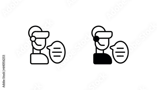 Call Center icon design with white background stock illustration