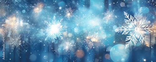 blue snowy glitter winter background illustration © krissikunterbunt