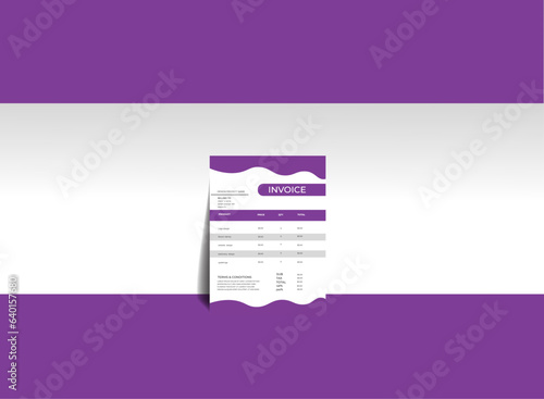 Template for a business corporate invoice.