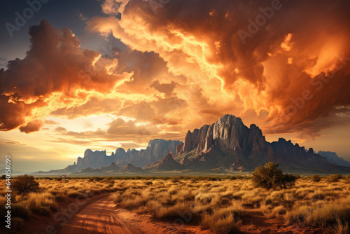  landscape and clouds by the mell  arizona  ai generated.