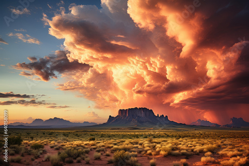  landscape and clouds by the mell, arizona, ai generated. photo