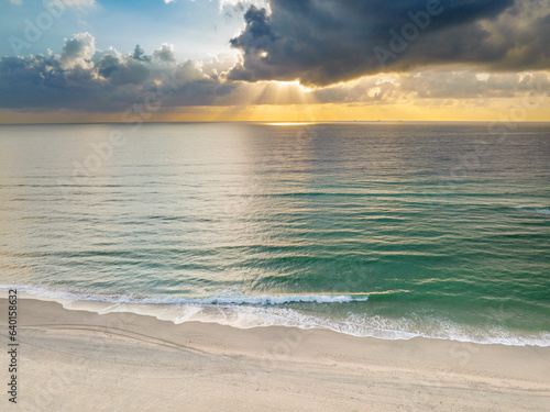 Hollywood Beach  North of Miami Beach   from an Aerial perspective shortly after Sunrise  Miami   North Miami  Miami Broward  Florida USA