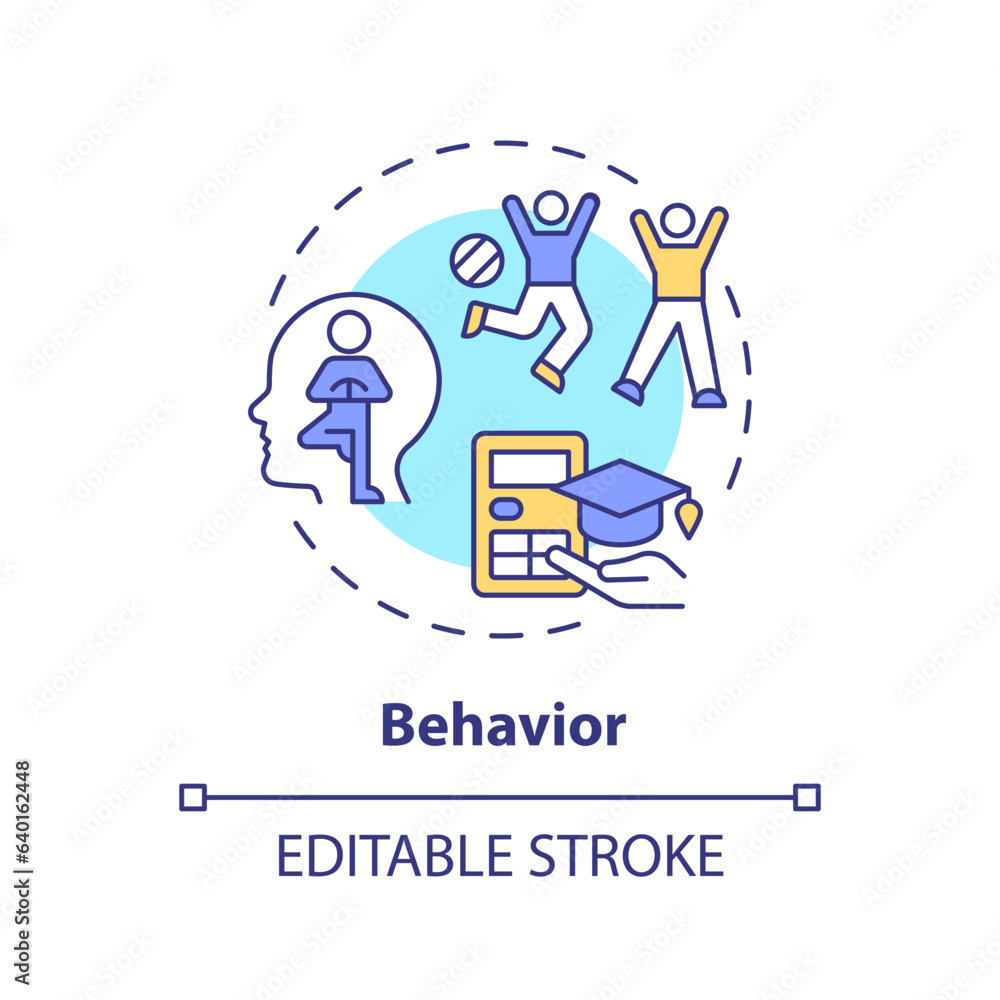 2D editable behavior thin line icon concept, isolated vector, multicolor illustration representing athletic scholarship.