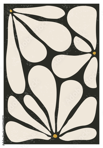 Matisse inspired contemporary collage botanical minimalist wall art poster