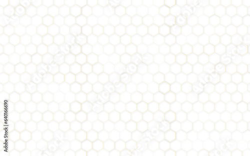 Abstract Technology, Futuristic Digital Hi Tech Concept. Abstract White and Gold Hexagonal Background. Luxury White Pattern. Vector Illustration