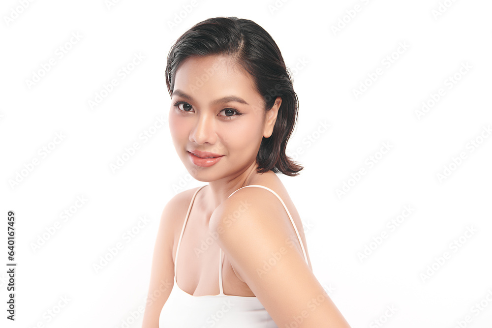 Beautiful young asian woman with clean fresh skin on white background, Face care, Facial treatment, Cosmetology, beauty and spa, Asian women portrait. Beautiful young asian woman with clean fresh skin on white background, Face care, Facial treatment, Cosmetology, beauty and spa, Asian women portrait.
