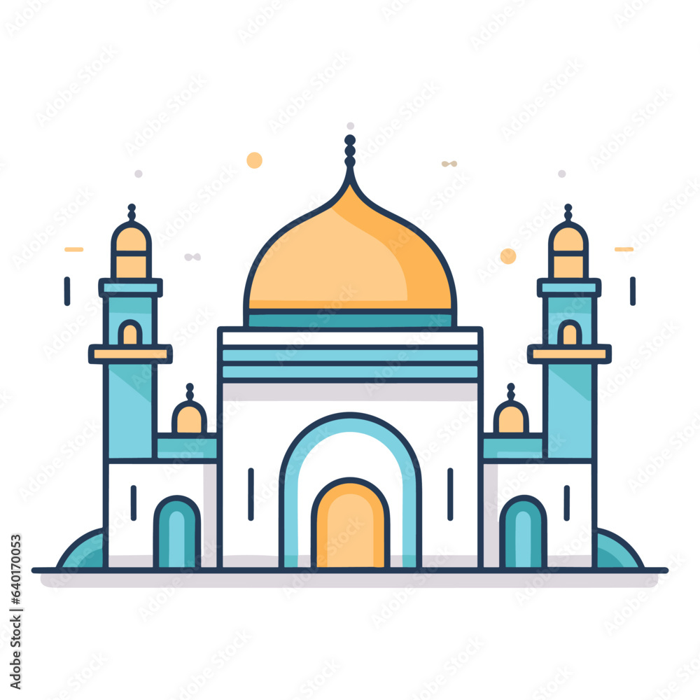 mosque or masjid vector illustration clipart sticker vector png for milad un nabi or ramdan eid mubarak