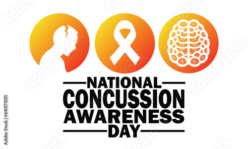 National Concussion Awareness Day Concept. Holiday concept. Template for background, banner, card, poster with text inscription. Vector illustration