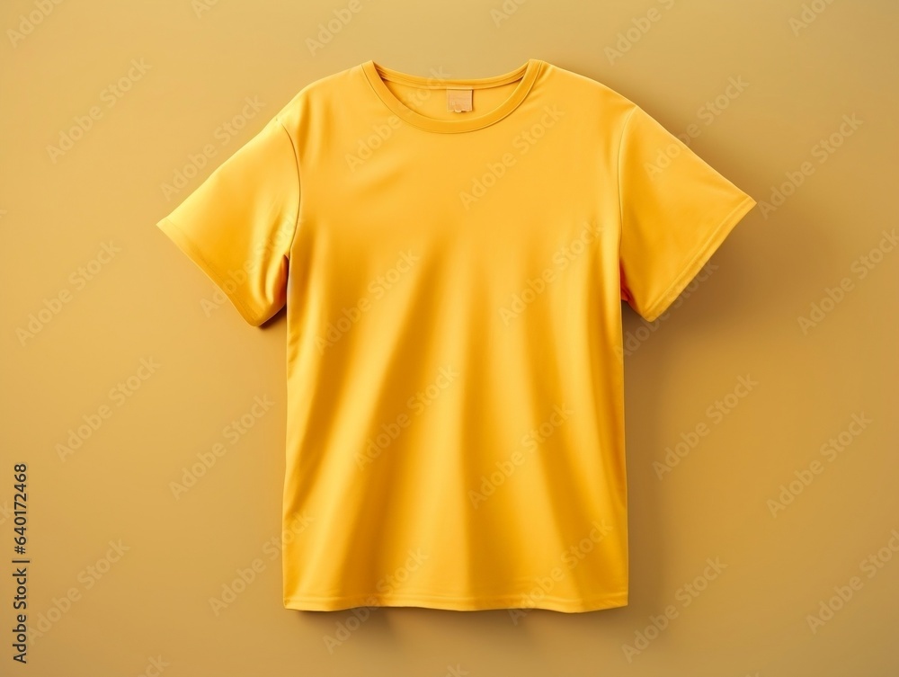 Yellow color female t-shirt mockup Generative AI Yellow color female t-shirt mockup Generative AI