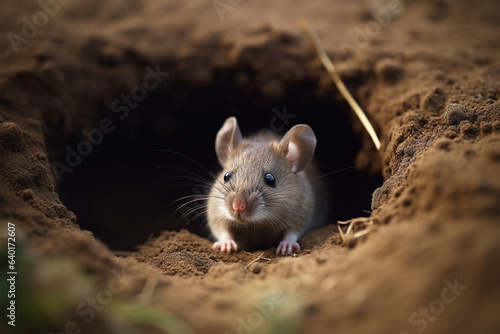 a mouse nesting in the ground