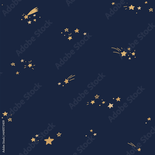 Seamless pattern. Illustration of the night stars sky