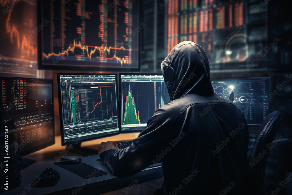 a trader working on computer a trader working on computer
