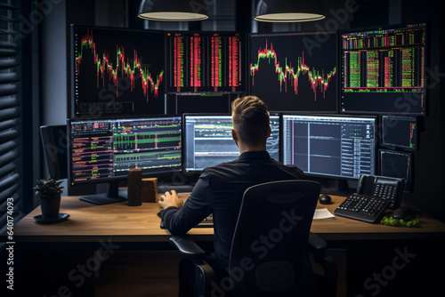 a trader working on computer