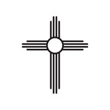Native Americans sun Zia symbol. Isolated vector icon
