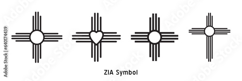Native Americans sun Zia symbol. Isolated vector icon