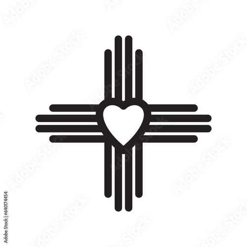 Native Americans sun Zia symbol. Isolated vector icon photo