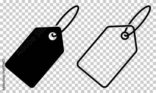 Price tag icons set. Flat and line art style. Vector illustration isolated on transparent background