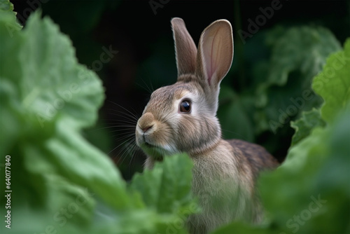 a rabbit in the vegetable garden