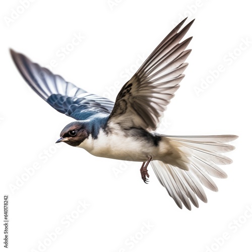 Bank swallow bird isolated on white