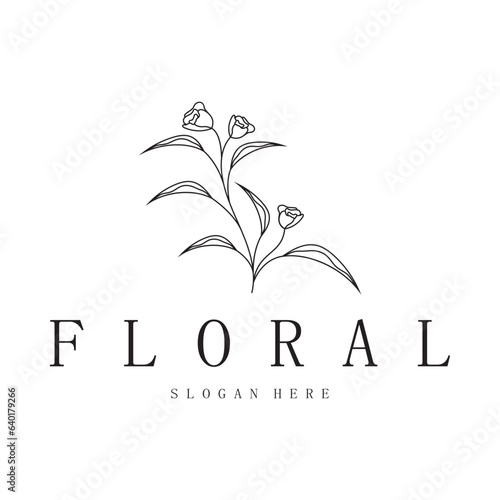 Elegant floral and leaf frame. Delicate botanical vector illustration for labels, spas, corporate identity, and wedding invitations