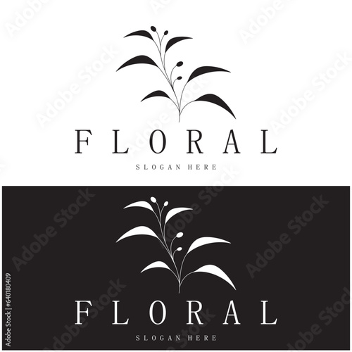 Elegant floral and leaf frame. Delicate botanical vector illustration for labels, spas, corporate identity, and wedding invitations