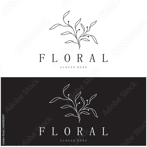 Elegant floral and leaf frame. Delicate botanical vector illustration for labels, spas, corporate identity, and wedding invitations