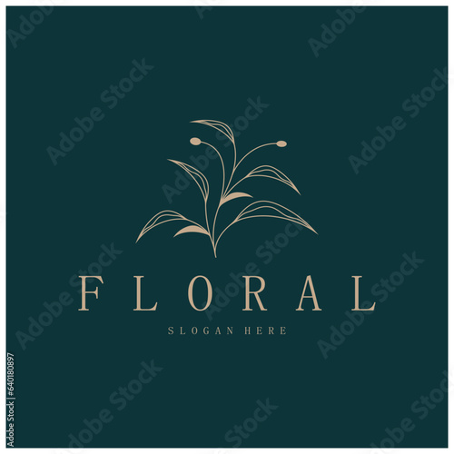 Elegant floral and leaf frame. Delicate botanical vector illustration for labels, spas, corporate identity, and wedding invitations