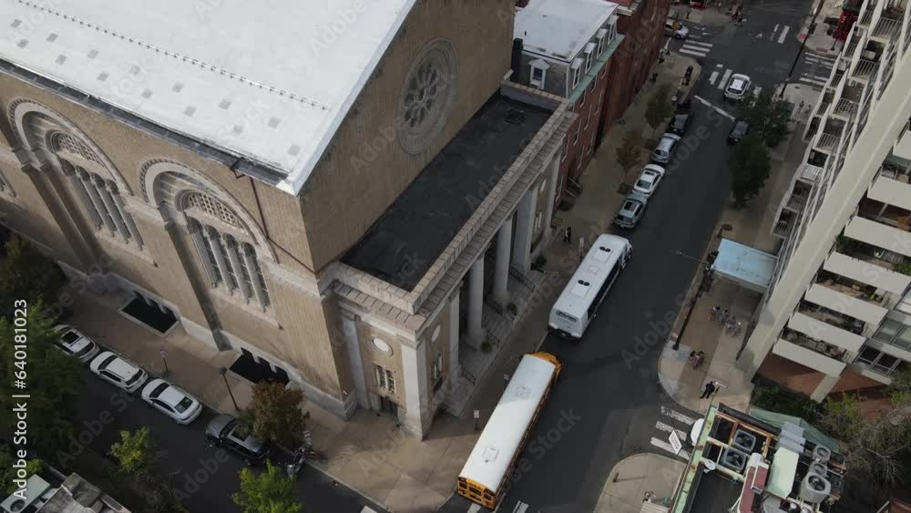 4K Drone Shot Lowering Outside St. Patrick's Catholic Church in Philadelphia, PA 4K Drone Shot Lowering Outside St. Patrick's Catholic Church in Philadelphia, PA