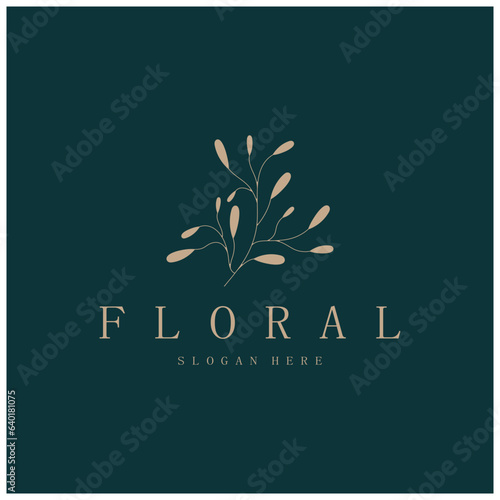 Elegant floral and leaf frame. Delicate botanical vector illustration for labels, spas, corporate identity, and wedding invitations
