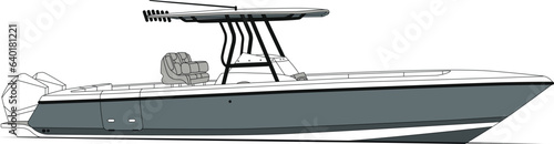 Vector art, illustration of a fishing boat