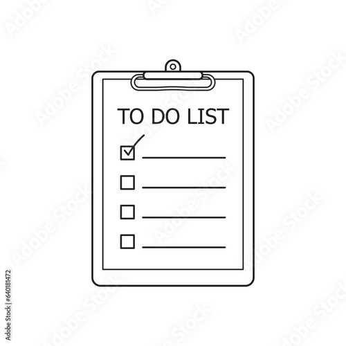 Hand drawn Kids drawing Cartoon Vector illustration to do list icon Isolated on White Background