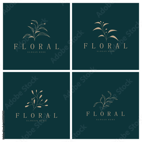 Elegant floral and leaf frame. Delicate botanical vector illustration for labels, spas, corporate identity, and wedding invitations