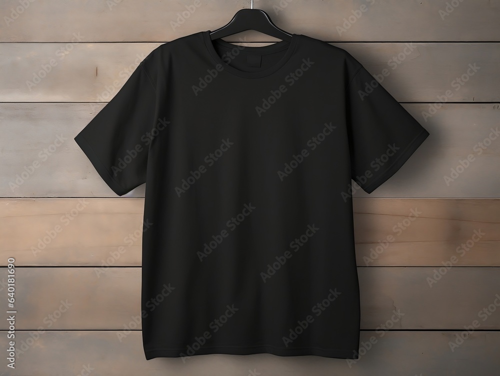 Black t-shirt mockup with isolated background generative ai Black t-shirt mockup with isolated background generative ai