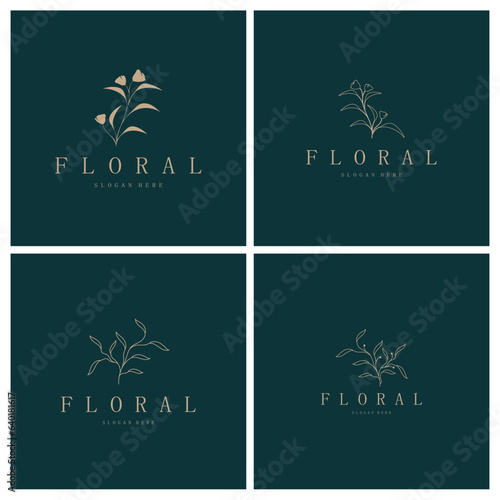 Elegant floral and leaf frame. Delicate botanical vector illustration for labels, spas, corporate identity, and wedding invitations