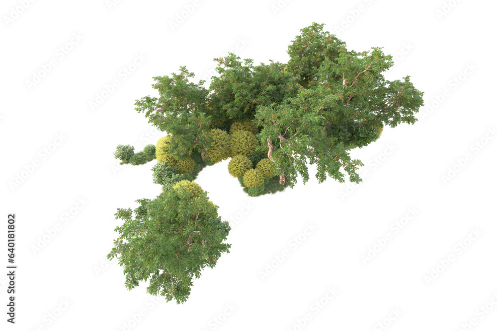 Obraz premium Landscape isolated on transparent background 3d rendering illustration