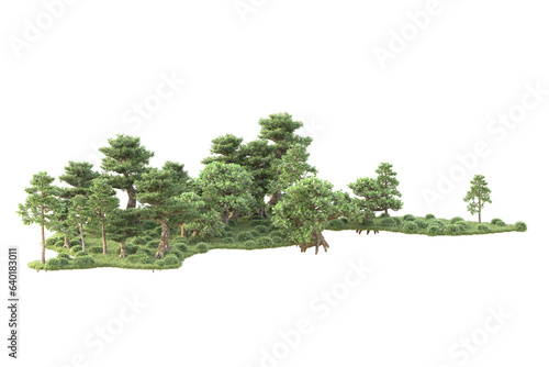 Landscape isolated on transparent background 3d rendering illustration