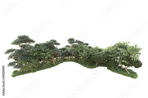 Landscape isolated on transparent background 3d rendering illustration