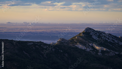 Sunrise in the Alpilles on a partly cloudy day