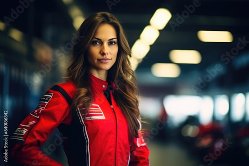 Female Motorsport Racer Ready to Roll photo