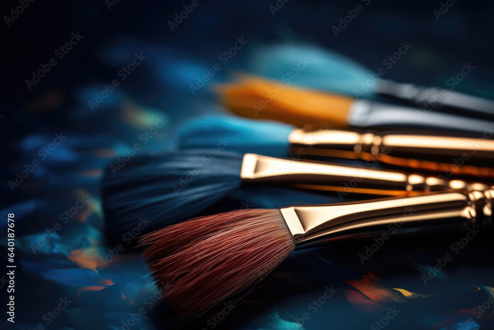 Fototapeta premium Artistic Brush Bristles Close-Up