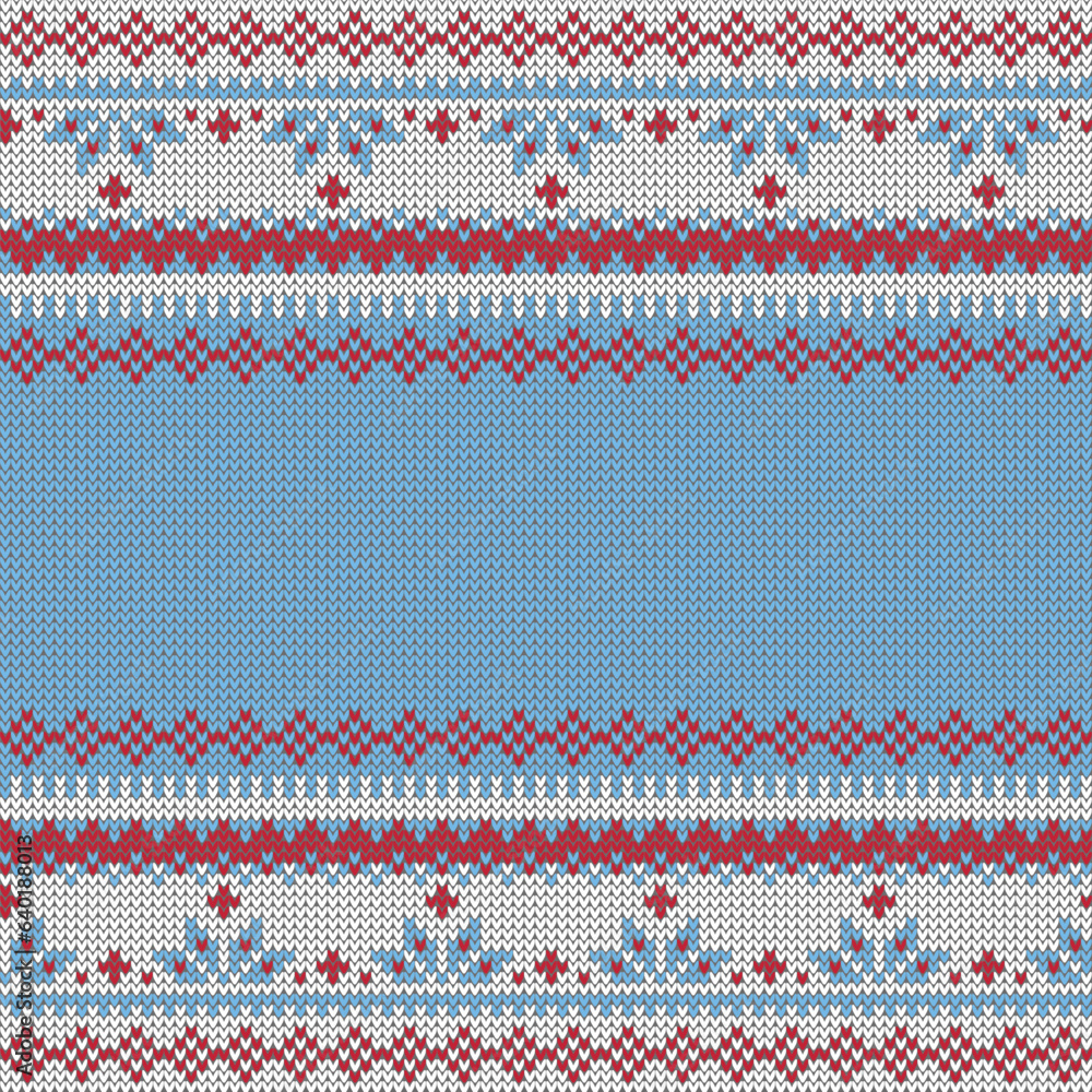 custom made wallpaper toronto digitalWinter knit texture pattern.Seamless vector illustration for Christmas, New Year, winter design. Xmas ugly sweater ornament. Fair isle pattern in blue, white and red