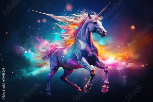 Enchanting Rainbow Unicorn in a Fantasy Wonderland