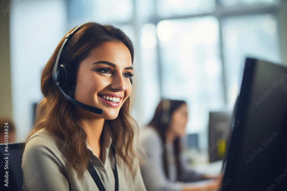 Female Call Center Agent's Genuine Care Female Call Center Agent's Genuine Care