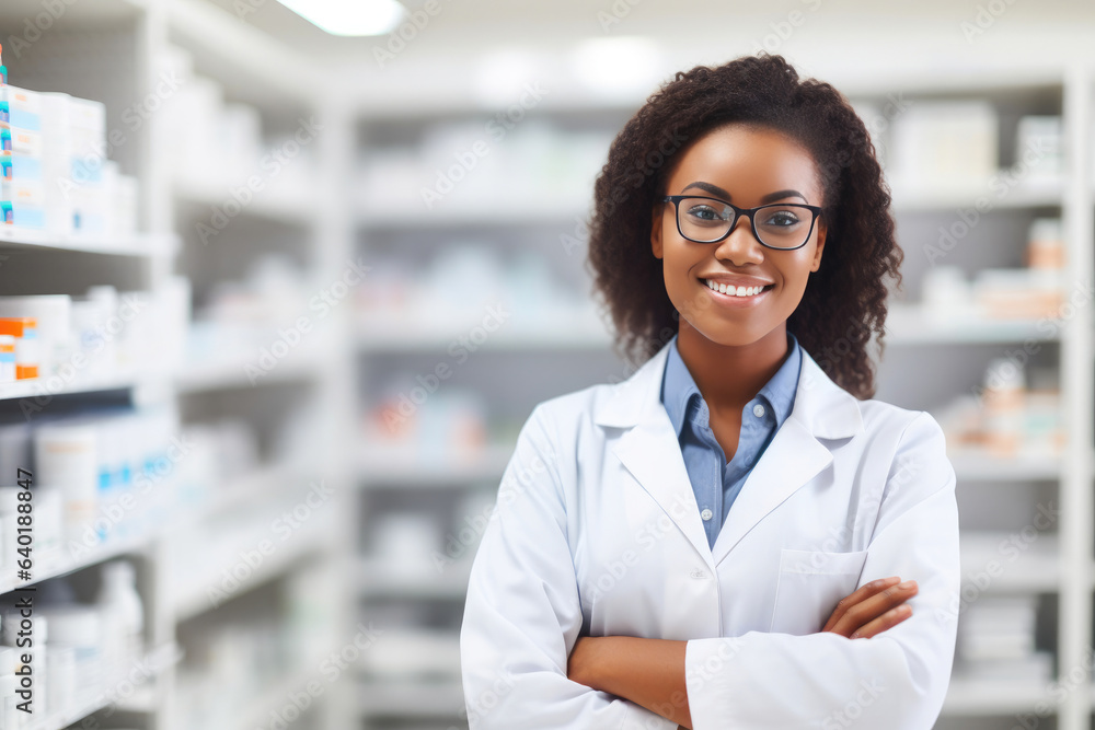 Experienced Woman Pharmacist Working Diligently in the Pharmacy