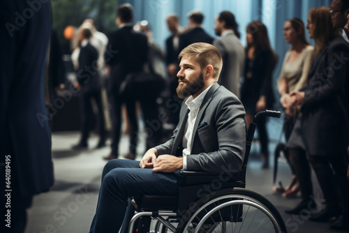 Man lifestyle business disability wheelchair male businessteam