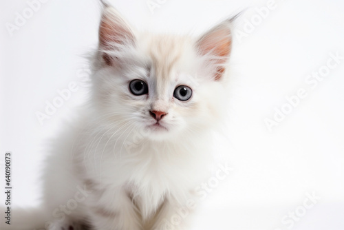 cute and adorable kitten, white background