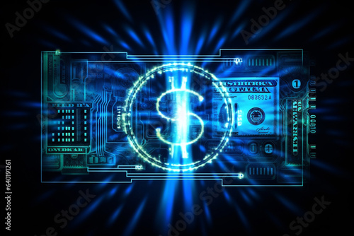 Currency business crypto cash pay money cyber banking bill digital dollar finance