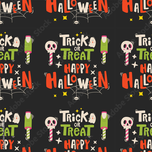 Halloween vector pattern. Endless texture can be used for wallpaper, fill pattern, background.