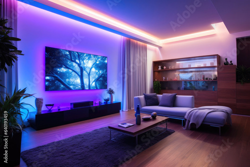 Immersive Home Theater Experience with Colorful LED Lights