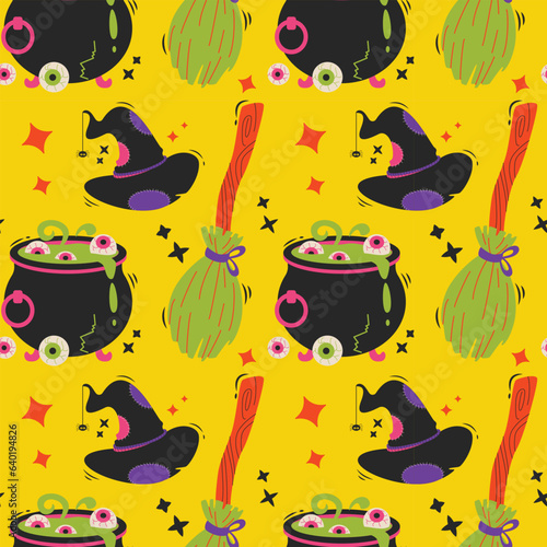 Halloween vector pattern. Endless texture can be used for wallpaper, fill pattern, background.